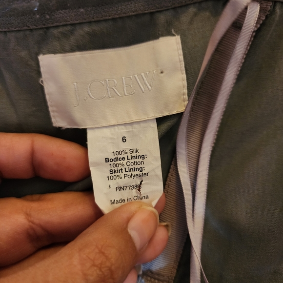 JCrew Grey Silk Strapless Dress - Picture 5 of 7